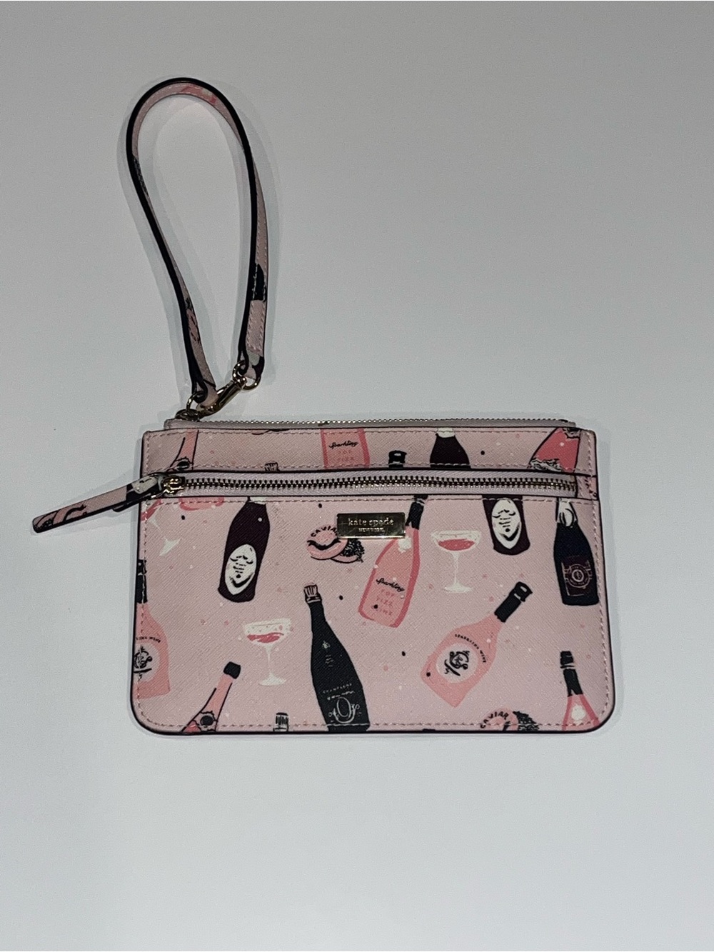 KATE SPADE NEW YORK Shore Street Tinie Champagne Bottles wristlet